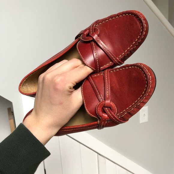 L.L. Bean Red Leather Flats - Picture 3 of 4